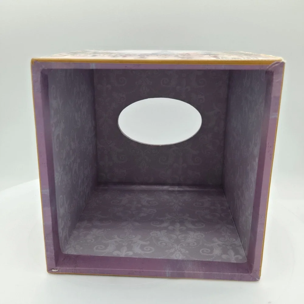 Paris Eiffel Tower Wood Decoupage Tissue Box Cover Square‎ French Floral Purple